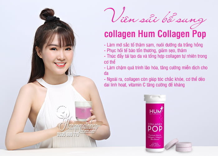 Viên sủi bổ sung collagen Hum Collagen Pop 30 viên của Mỹ 1