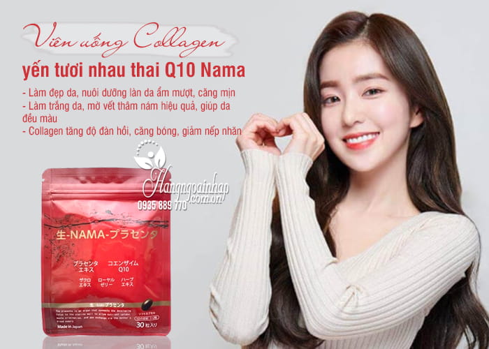 Viên uống Collagen yến tươi nhau thai Q10 Nama 30 viên Nhật Bản 3