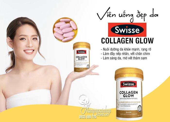 Viên uống đẹp da Collagen Glow Swisse 60 viên của Úc 8