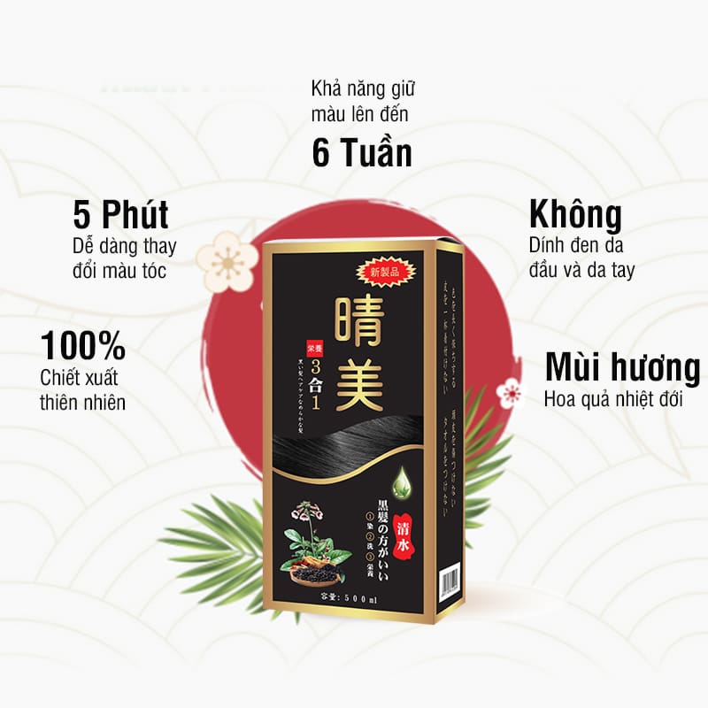 Dầu gội phủ bạc Komi Nhật Bản chai 500ml làm đen tóc 54