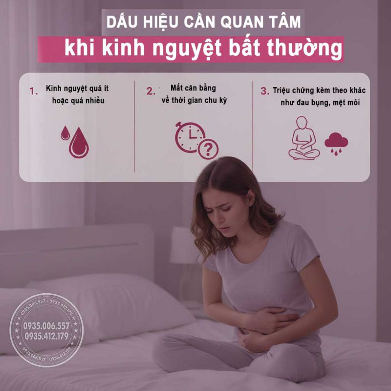 Dấu hiệu cần quan tâm khi kinh nguyệt bất thường