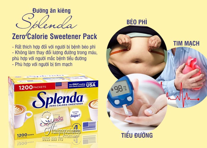 Đường ăn kiêng Splenda Zero Calorie Sweetener Pack 1.2kg của Mỹ3