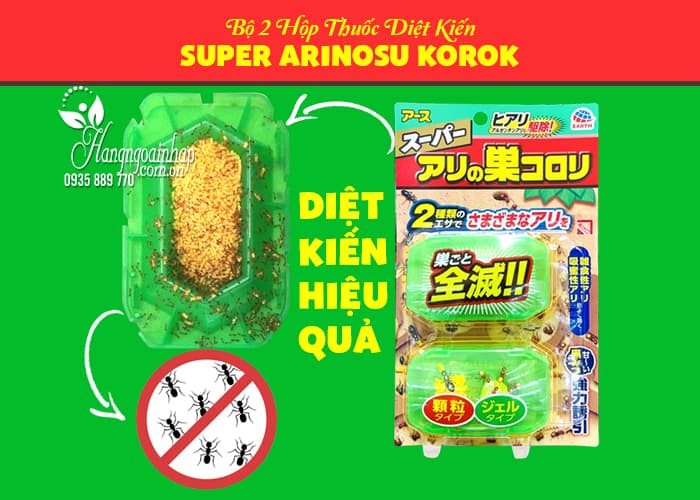 Bộ 2 hộp thuốc diệt kiến Super Arinosu Koroki của Nhật 12