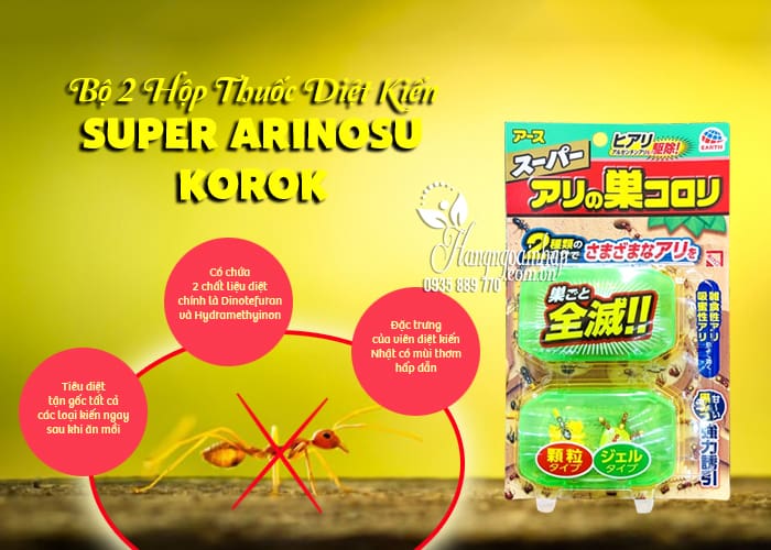 Bộ 2 hộp thuốc diệt kiến Super Arinosu Koroki của Nhật 67