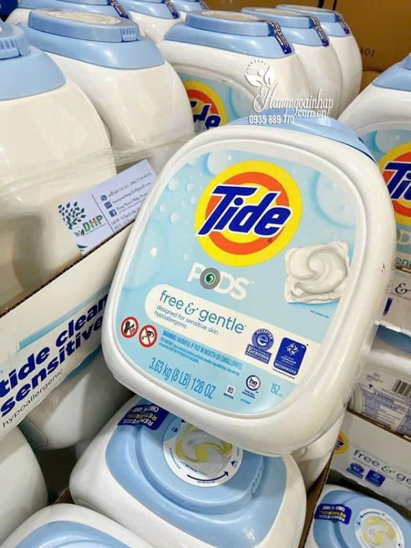 Viên giặt xả Tide Pods Free & Gentle của Mỹ cho da nhạy cảm 9
