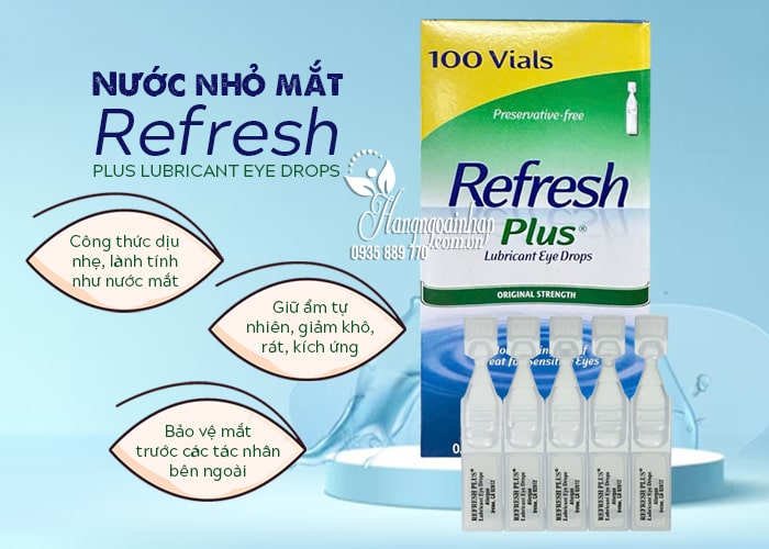 Nước nhỏ mắt Refresh Plus Lubricant Eye Drops 100 ống Mỹ 6