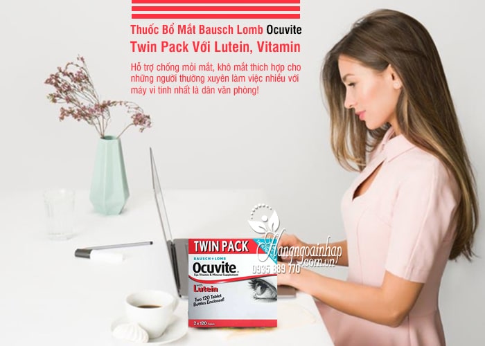 Thuốc Bổ Mắt Bausch Lomb Ocuvite Twin Pack Với Lutein, Vitamin 4