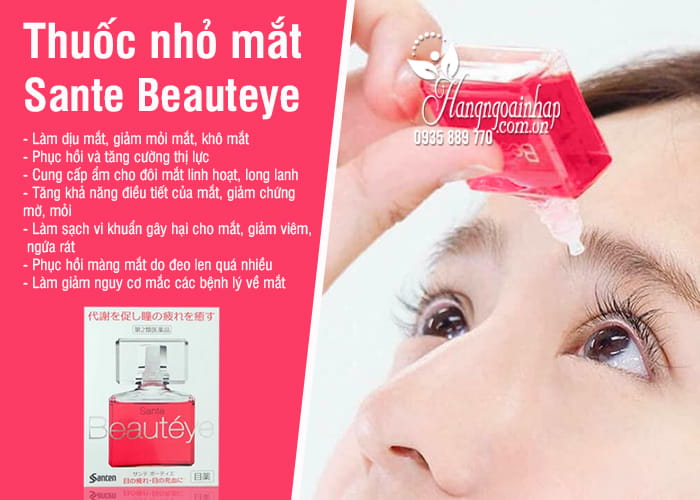 Thuốc nhỏ mắt Sante Beauteye 12ml của Nhật Bản màu hồng 2