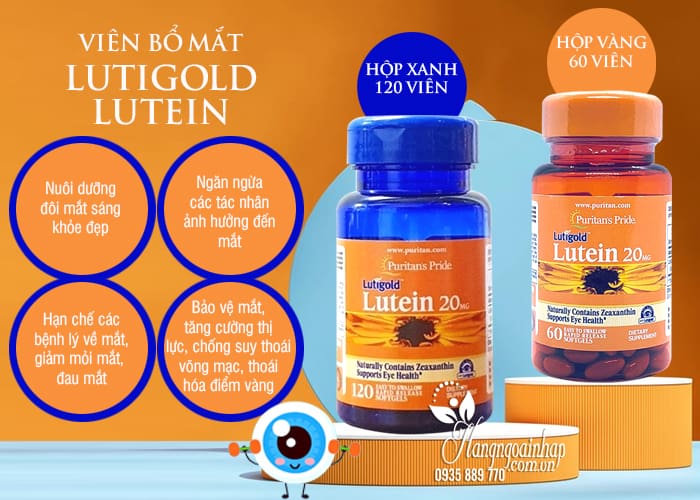 Viên Bổ Mắt lutigold lutein 20mg 60 Viên Chính Hãng của Mỹ 34
