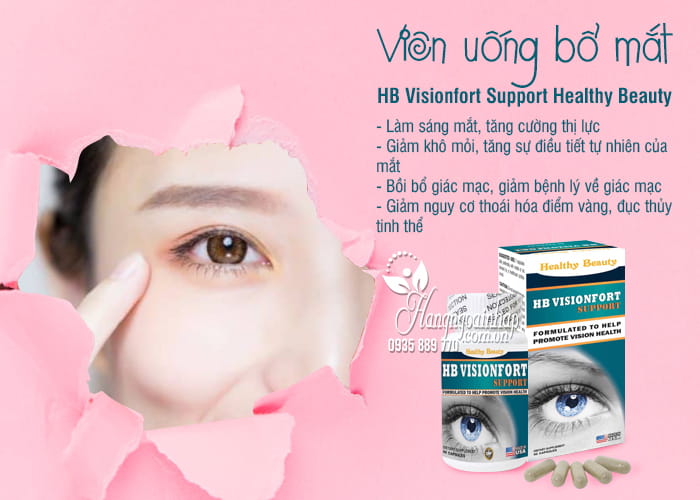 Viên uống bổ mắt HB Visionfort Support Healthy Beauty Mỹ 7