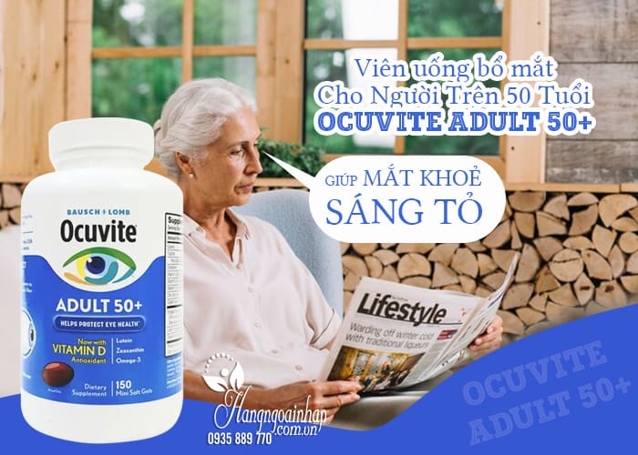 Viên uống bổ mắt Ocuvite Adult 50+ cho người lớn trên 50 1