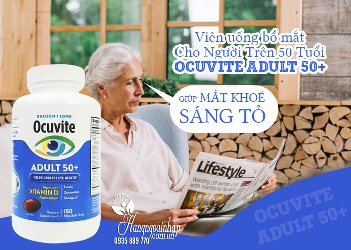 Viên uống bổ mắt Ocuvite Adult 50+ cho người lớn trên 50 1