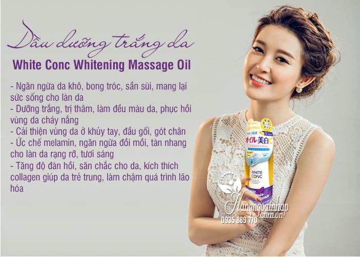 Dầu dưỡng trắng da White Conc Whitening Massage Oil  4