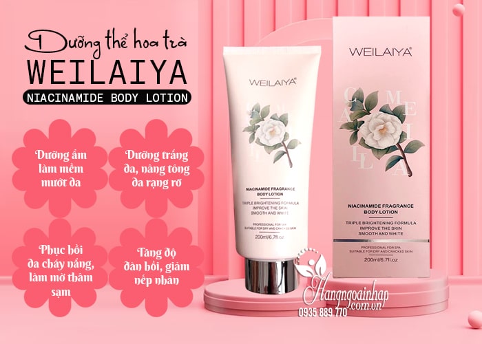 Dưỡng thể hoa trà Weilaiya Niacinamide Body Lotion 200ml 7