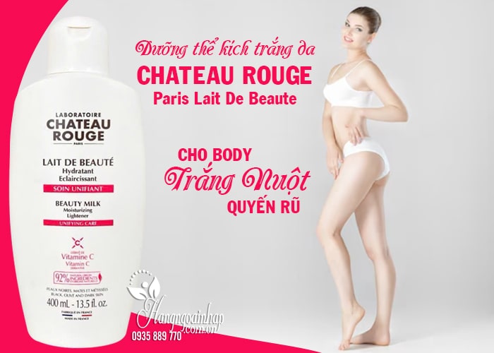 Dưỡng thể kích trắng da Chateau Rouge Paris Lait De Beaute của Pháp 23