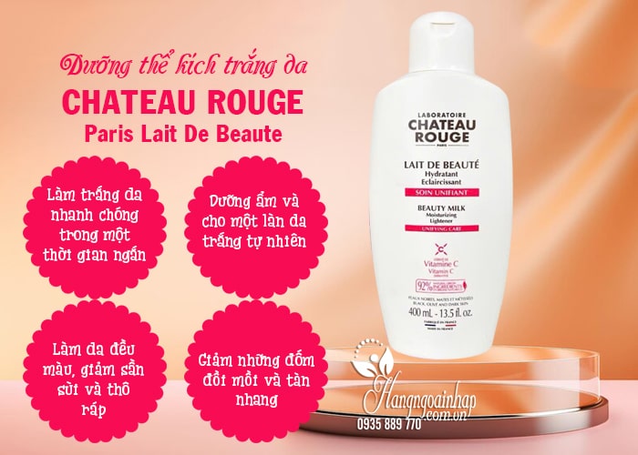 Dưỡng thể kích trắng da Chateau Rouge Paris Lait De Beaute của Pháp 67