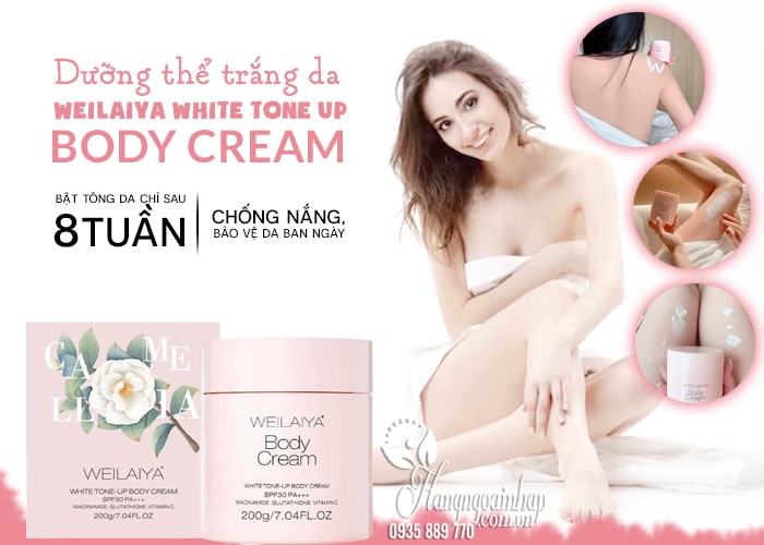 Dưỡng thể trắng da Weilaiya White Tone Up Body Cream 200g 2