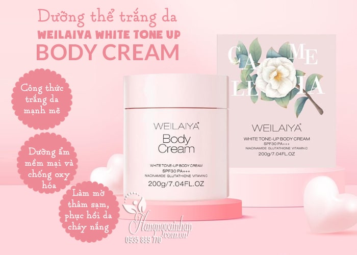 Dưỡng thể trắng da Weilaiya White Tone Up Body Cream 200g 4