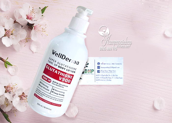 Dưỡng thể trắng da Wellderma Super Glutathione V900 300ml 6