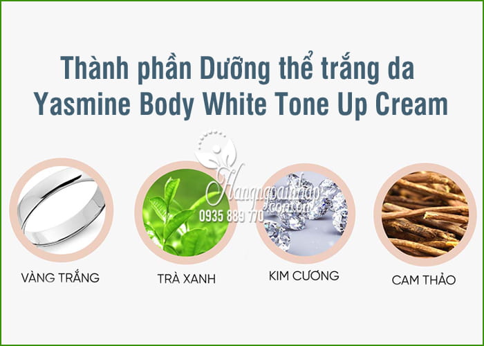 Dưỡng thể trắng da Yasmine Body White Tone Up Cream 100ml 7