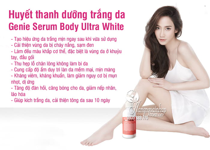 Huyết thanh dưỡng trắng da Genie Serum Body Ultra White 180ml 2
