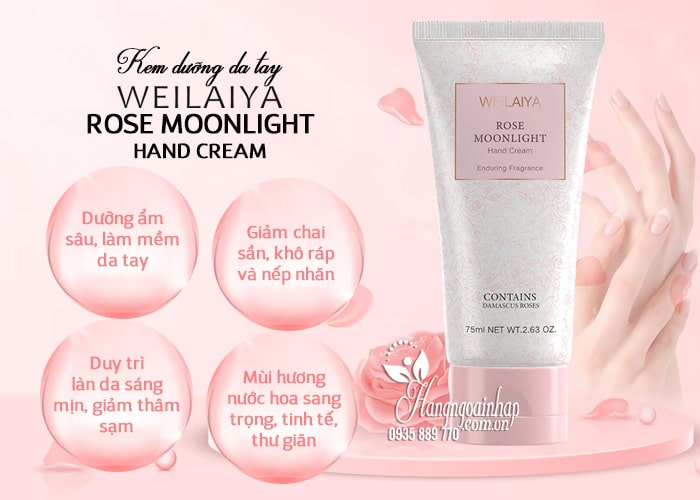 Kem dưỡng da tay Weilaiya Rose Moonlight Hand Cream 75ml  6