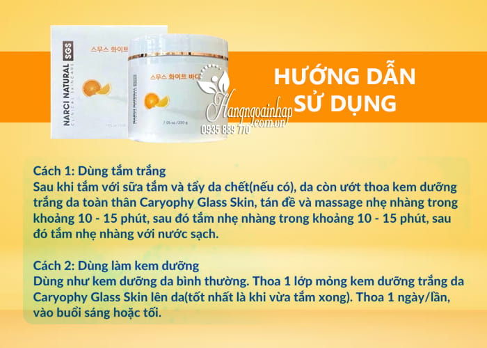 Kem dưỡng trắng body Narci Natural SGS 200g của Hàn Quốc 9