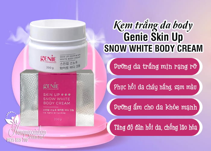 Kem trắng da body Genie Skin Up Snow White Body Cream 7