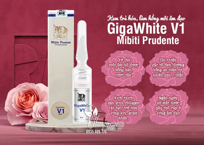 Kem trẻ hóa, làm hồng môi âm đạo Gigawhite V1 Mibiti Prudente 13