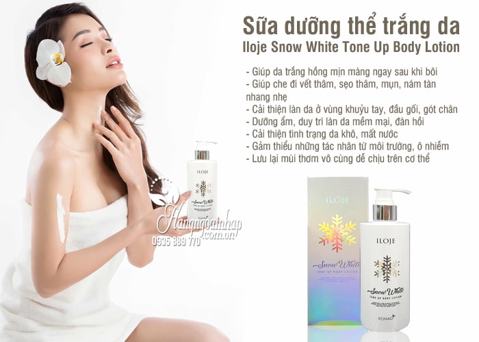 Sữa dưỡng thể trắng da Iloje Snow White Tone Up Body Lotion 7