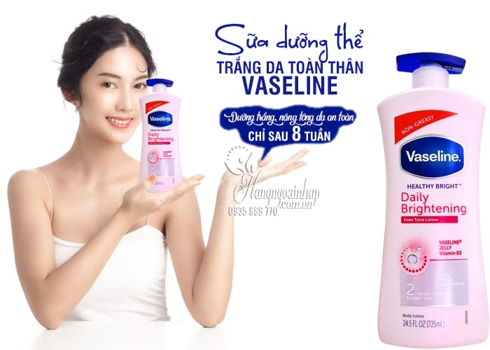 Sữa dưỡng thể trắng da toàn thân Vaseline 725 ml của Mỹ 1