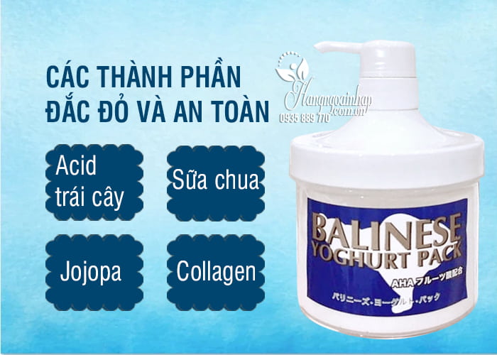 Ủ trắng da sữa chua Balinese Yoghurt Pack 500g của Nhật 7