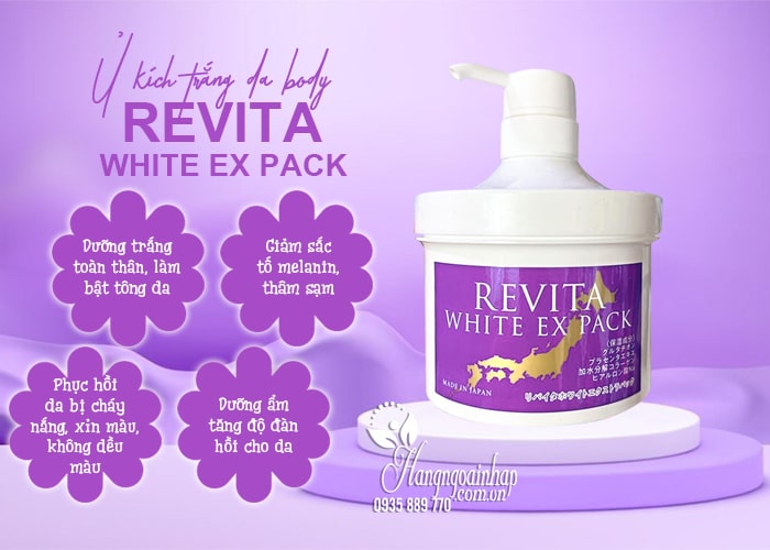 Ủ kích trắng da body Revita White EX Pack 500g Nhật Bản 3