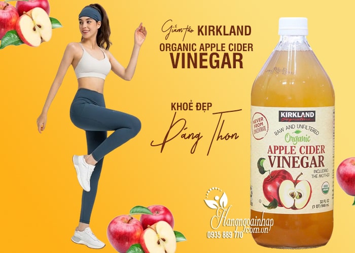 Giấm táo Kirkland Organic Apple Cider Vinegar 946ml của Mỹ 1
