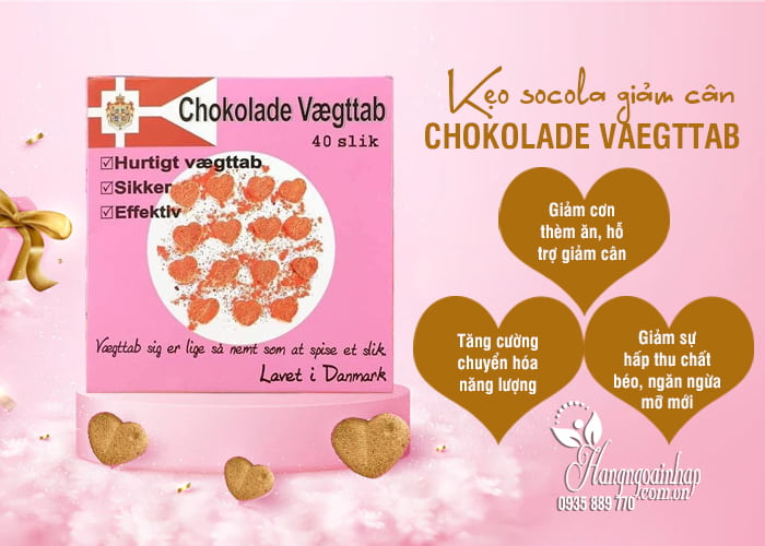 Kẹo socola giảm cân Chokolade Vaegttab Đan Mạch 40 viên 1