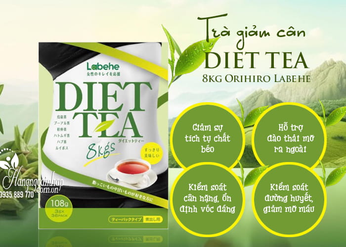 Trà giảm cân Diet Tea 8kg Orihiro Labehe 36 gói của Nhật Bản 45