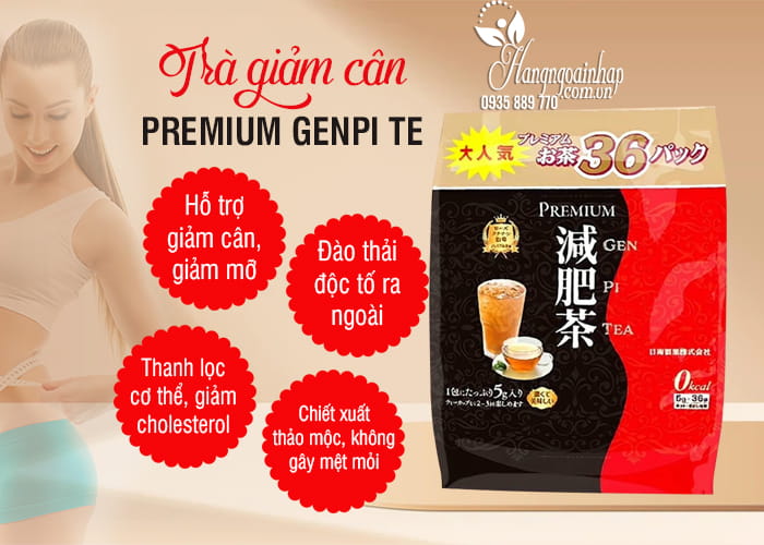Trà giảm cân Premium Genpi Tea của Nhật Bản 36 gói 8