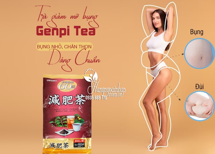 Trà giảm mỡ bụng Genpi Tea Orihiro Nhật Bản - 60 gói x 3g 12