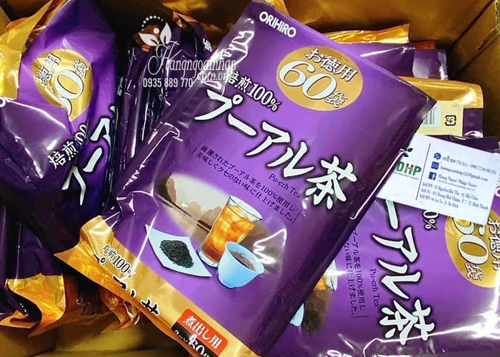 Trà phổ nhĩ Orihiro Pu-erh Tea của Nhật Bản 60 túi lọc x 3g 9