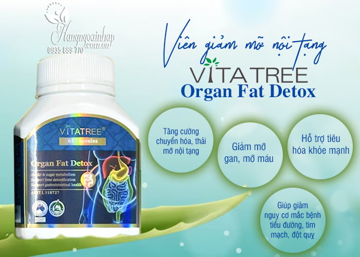 Viên giảm mỡ nội tạng Vitatree Organ Fat Detox của Úc 7