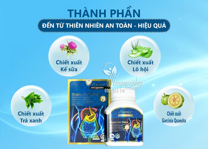 Viên giảm mỡ nội tạng Vitatree Organ Fat Detox của Úc 88