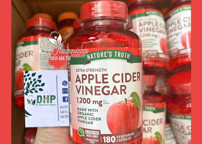Viên giấm táo hữu cơ Apple Cider Vinegar 1200mg 180 viên 478
