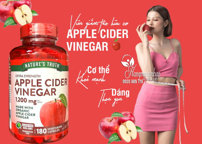 Viên giấm táo hữu cơ Apple Cider Vinegar 1200mg 180 viên 1