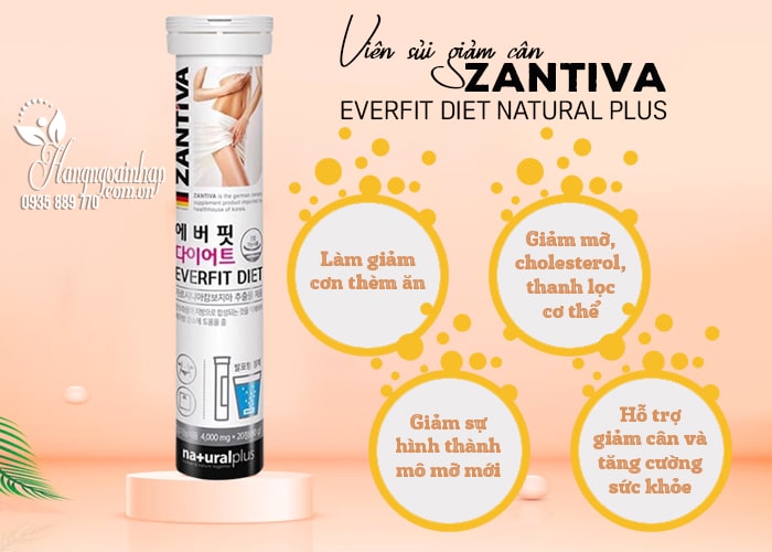 Viên sủi giảm cân Zantiva Everfit Diet Natural Plus 20 viên  8