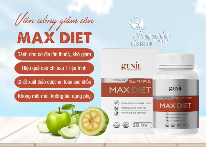 Viên uống giảm cân Genie Max Diet 60 viên Hàn Quốc 88