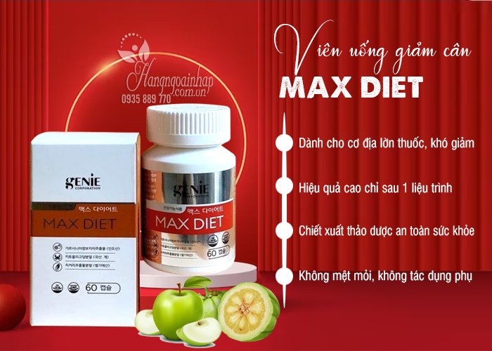 Viên uống giảm cân Genie Max Diet 60 viên Hàn Quốc, giá tốt 4