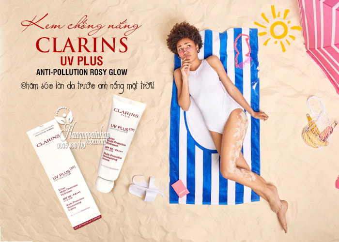 Kem chống nắng Clarins UV Plus Anti-Pollution Rosy Glow Pháp 2