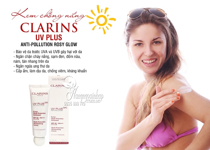 Kem chống nắng Clarins UV Plus Anti-Pollution Rosy Glow Pháp 3