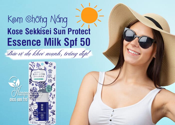 Chống nắng dưỡng da với kem chống nắng kose Sekkisei Sun Protect