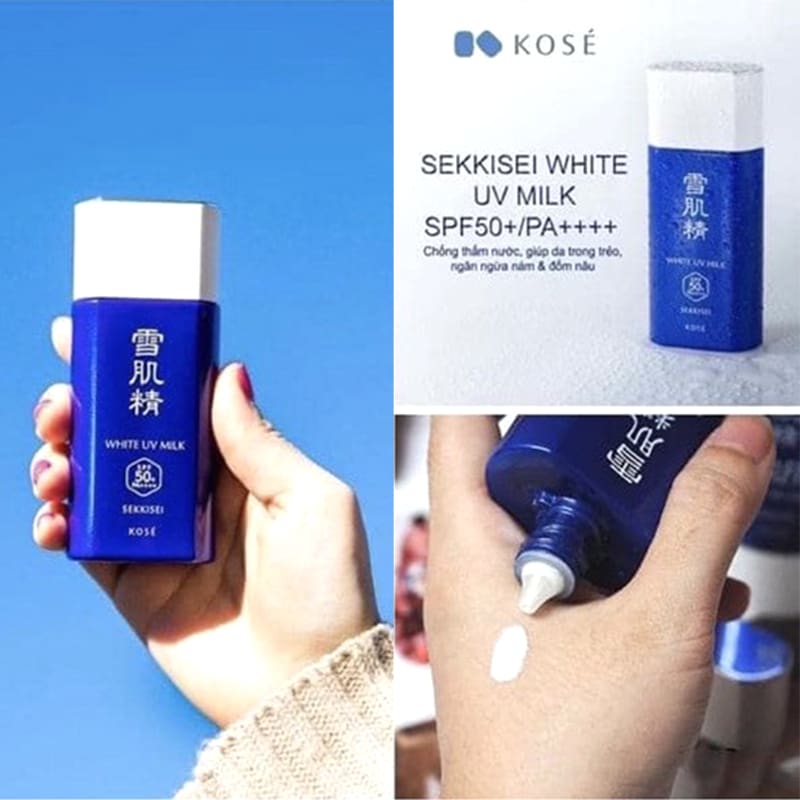 Kem chống nắng Kose Sekkisei White UV Milk 56ml của Nhật 6